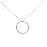 14k White Gold .26ct F VS1 Round/ Baguette Diamond Eternity Necklace